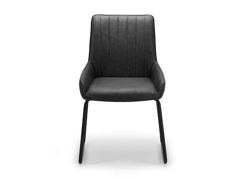 Soho Dining Chair Black Faux Leather