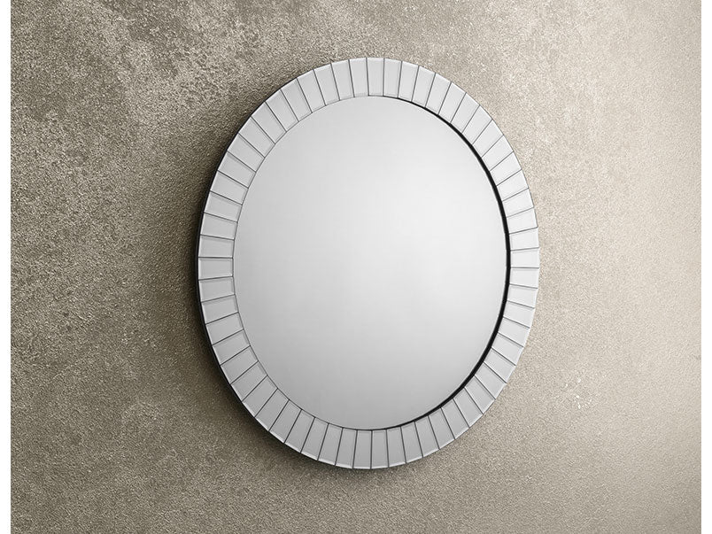 Sonata Large Round Wall Mirror Bevelled Glass