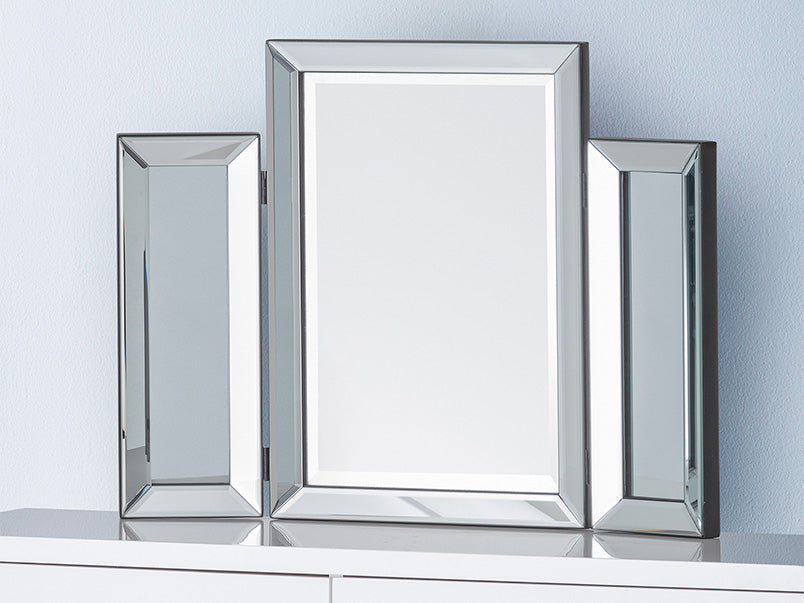 Soprano Folding Dressing Table Mirror Clear Bevelled