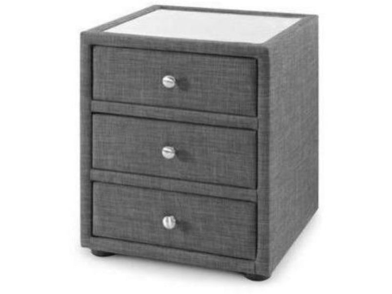 Sorrento 3 Drawer Bedside Slate Grey Linen