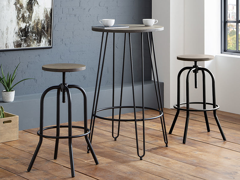 Spitfire industrial Stool Mocha Elm/Black