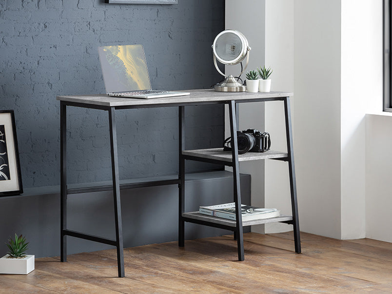 Sienna Concrete Desk Black