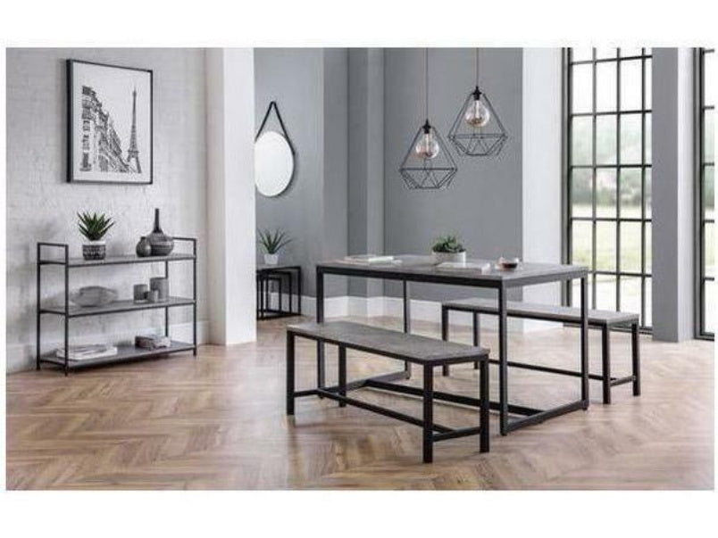 Staten Concrete Black Dining Table (120cm x 80cm)