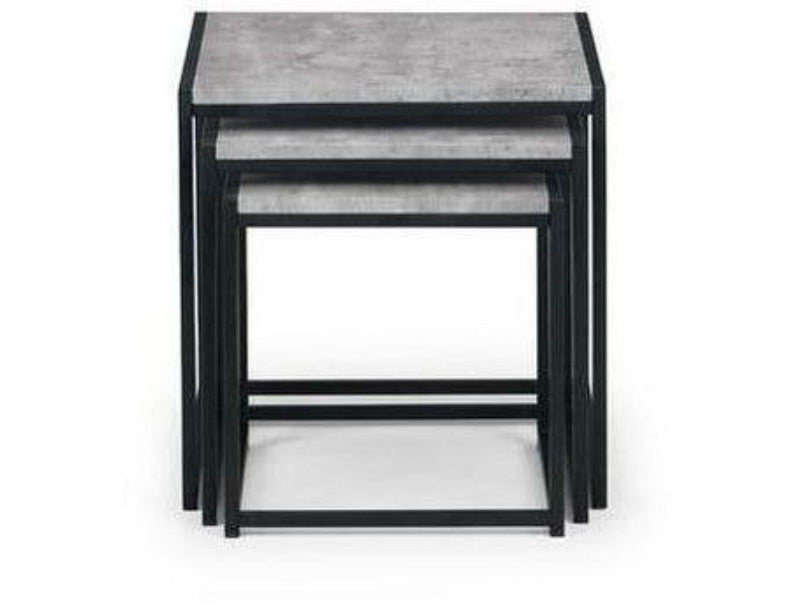 Staten Concrete Black Nest Of 3 Tables