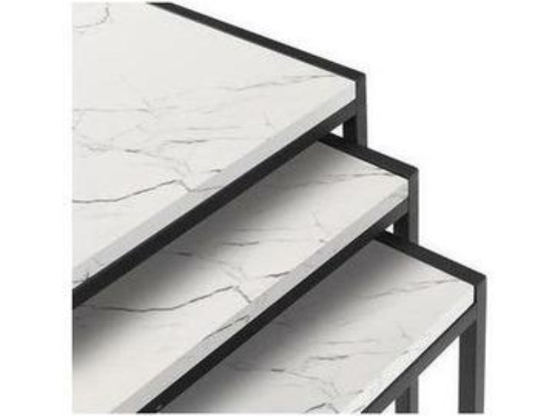 Tribeca Nest Of 3 Tables White Marble