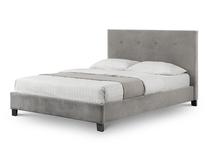 Shoreditch High Headboard Slate Velvet Bed Slate Grey