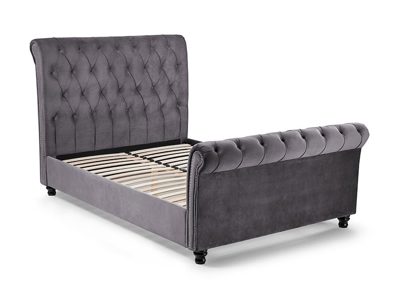 Valentino Grey Velvet Bed