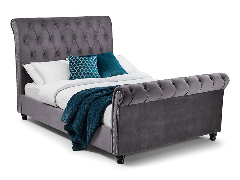 Valentino Grey Velvet Bed