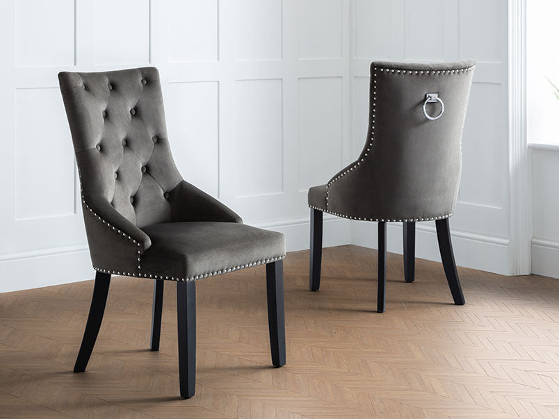 Veneto Knockerback Chair Grey (Set of 2)