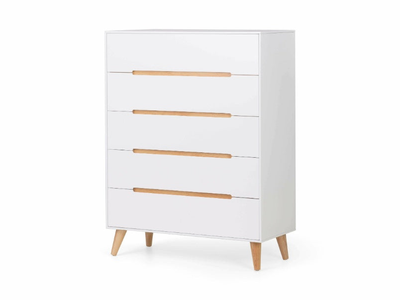 Alicia 5 Drawer Chest White