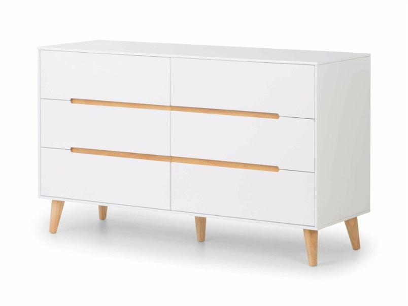 Alicia 6 Drawer Wide Chest White