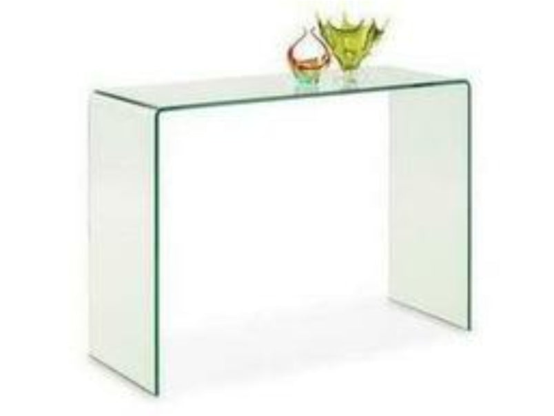 Amalfi Bent Clear Glass Console Table