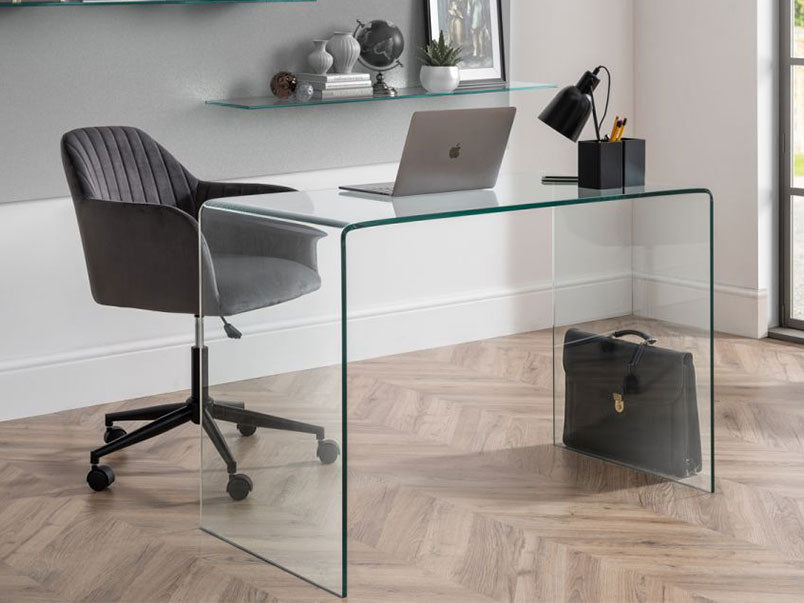 Alpha Bent Glass Desk