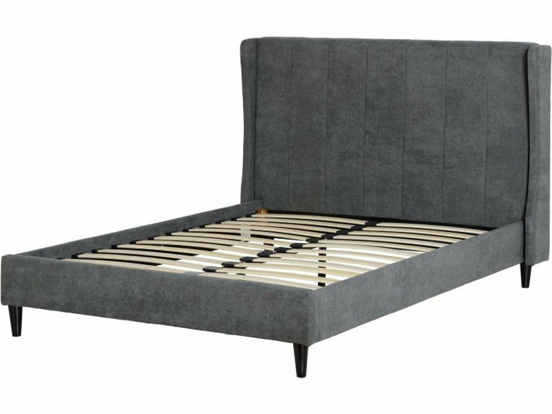 Amelia 4-6ft  Bed in Dark Grey Fabric