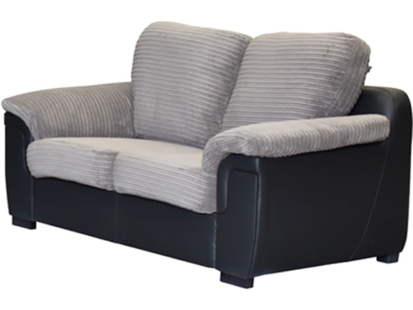 Amy 2 Seater Sofa Fabric Black/Grey