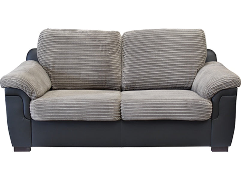 Amy 3 Seater Sofa Fabric Black/Grey