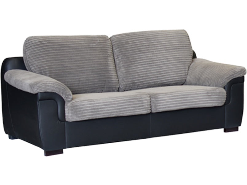 Amy 3 Seater Sofa Fabric Black/Grey