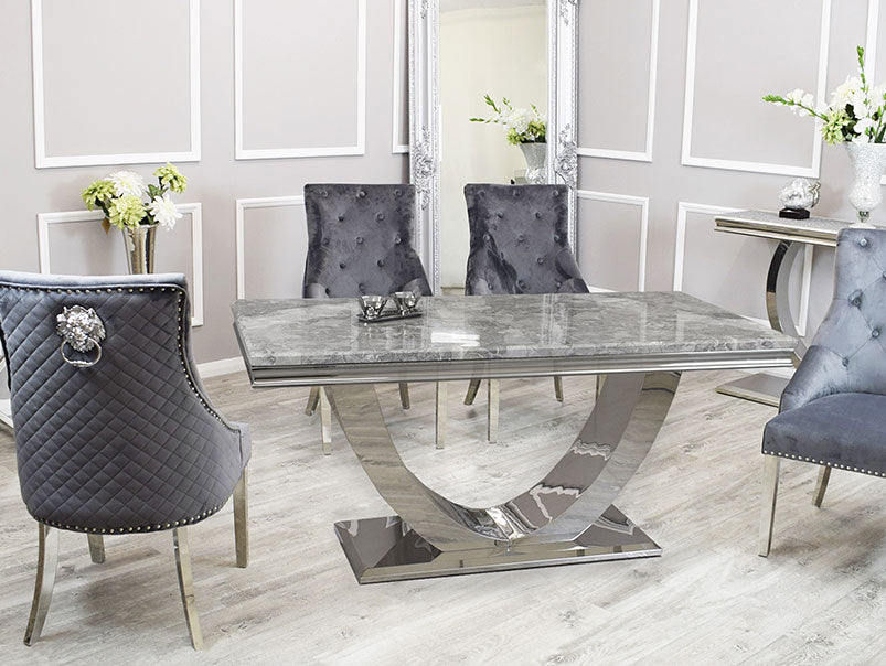 Torino Marble & Glass Dining Table