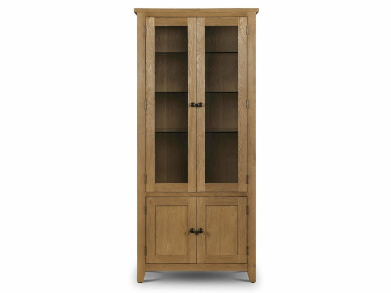 Astoria Oak Glazed Display Cabinet Assembled
