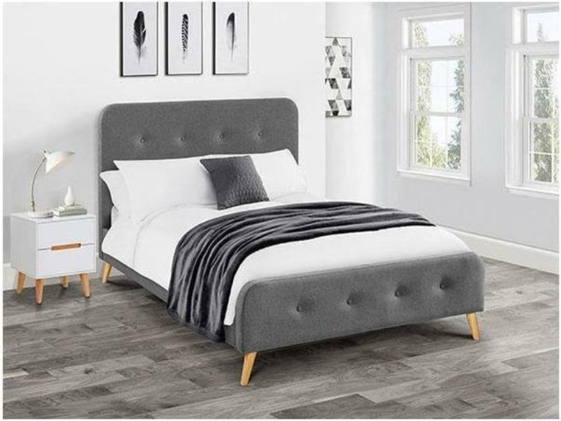 Astrid Curved Retro Fabric Bed 150cm