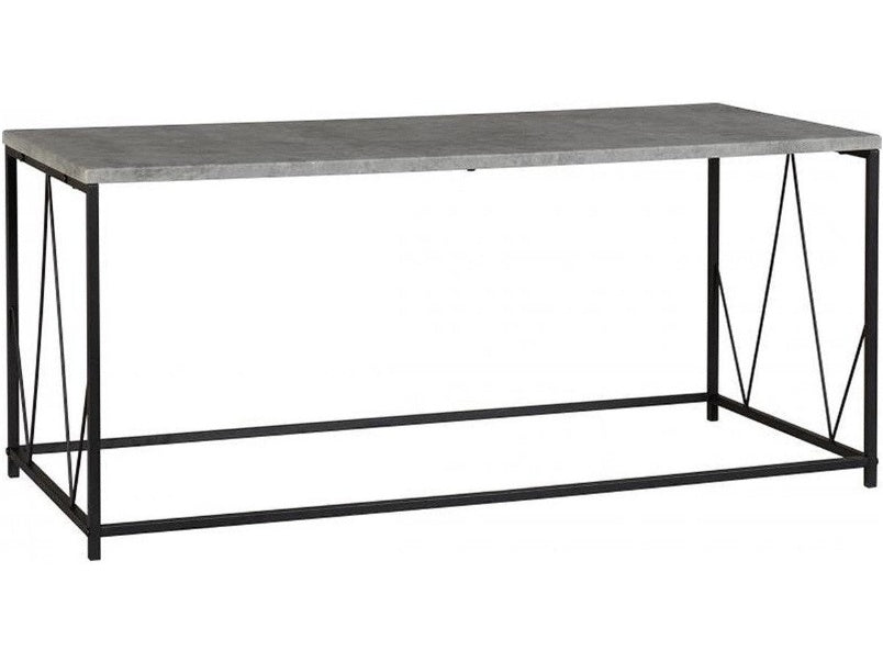 Athens Rectangular Coffee Table in Concrete Effect Black