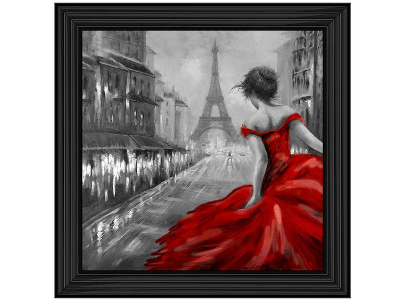 Red dress in Paris