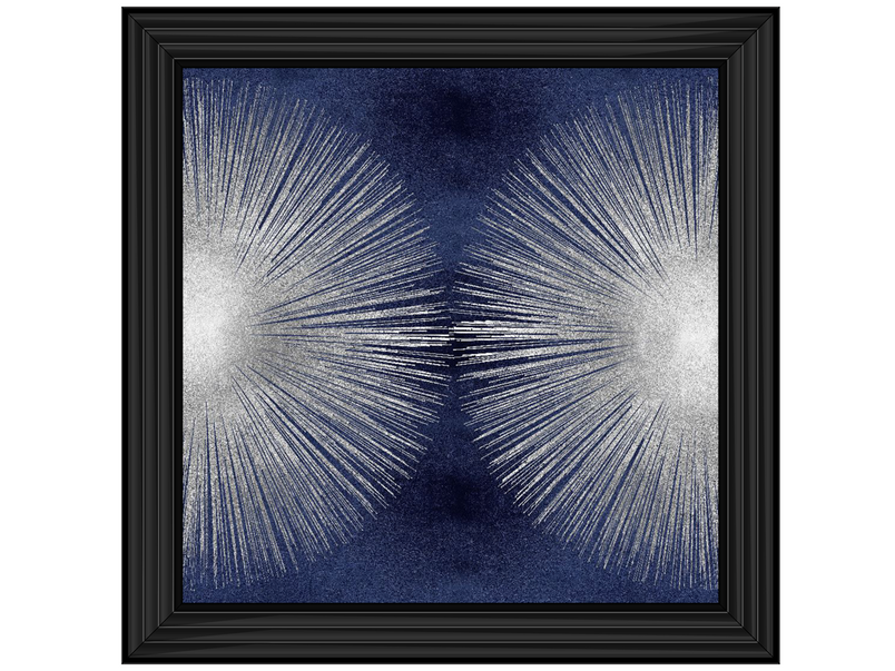 Silver Sunburst on Blue II