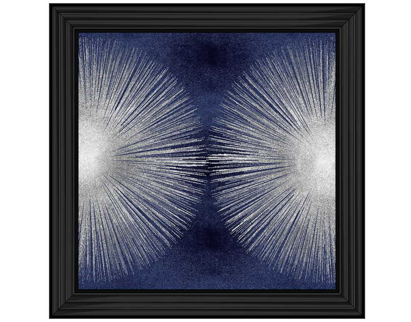 Silver Sunburst on Blue II