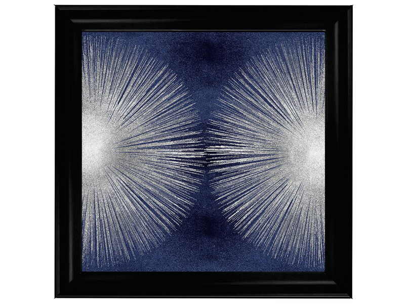 Silver Sunburst on Blue II