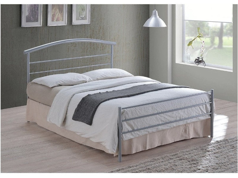 Brennington Silver Metal Double Bed Frame (4ft 6)