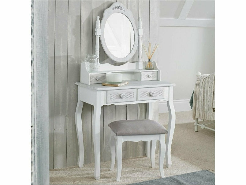 Brittany Dressing Table Base White-Grey