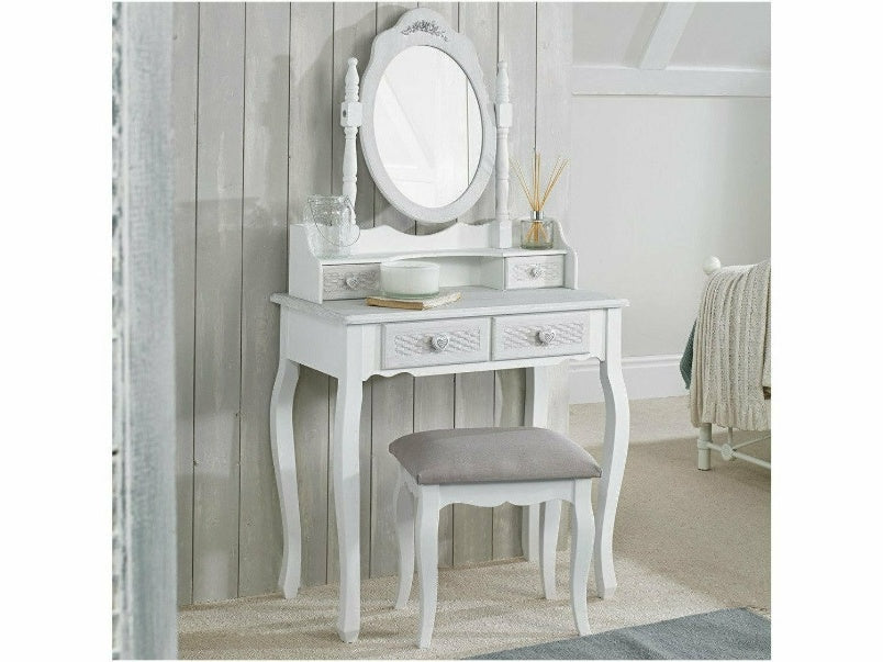 Brittany Stool White-Grey