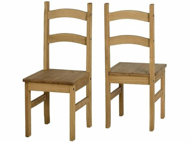 Budget Mexican Chair in Distressed Waxed Pine (Set of 2)