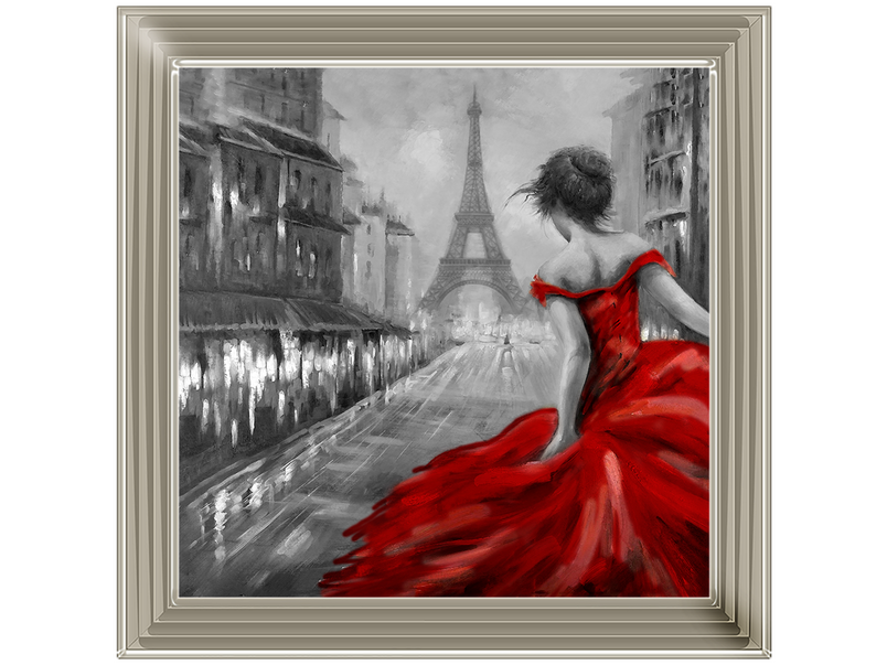 Red dress in Paris