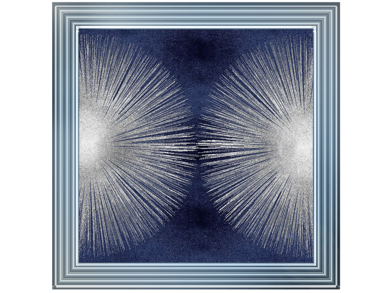 Silver Sunburst on Blue II