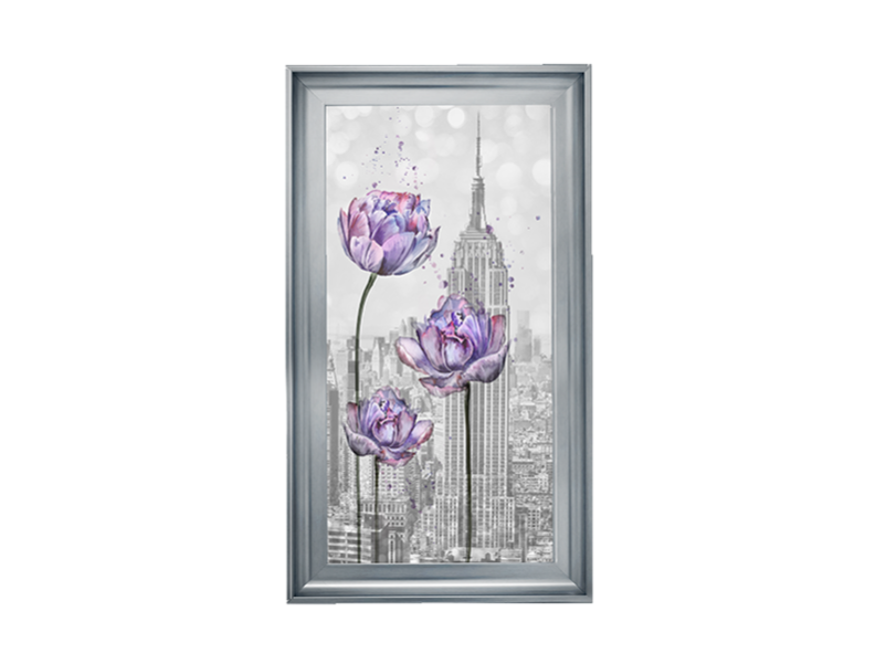 Floral print over Empire State Building