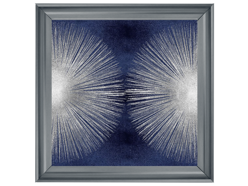 Silver Sunburst on Blue II