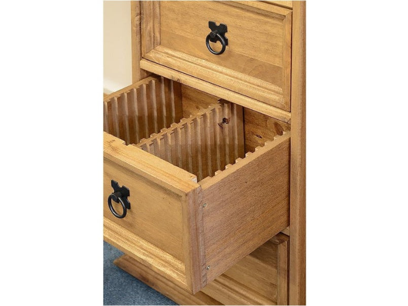 Corona 4 Drawer CD Chest in Distressed Waxed Pine