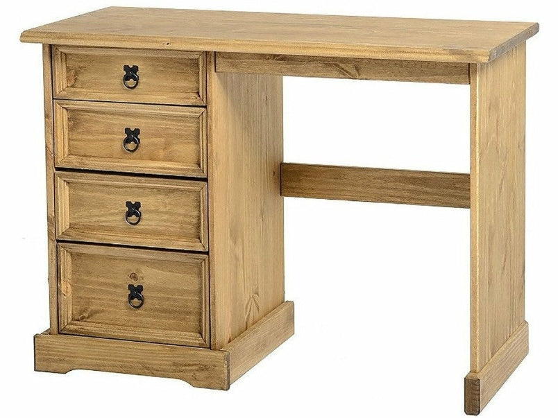 Corona 4 Drawer Dressing Table in Distressed Waxed Pine