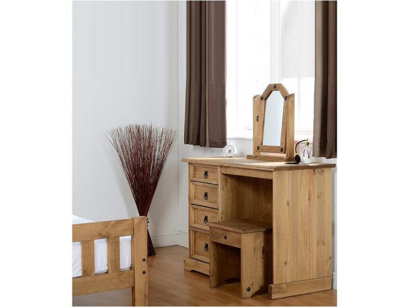 Corona Dressing Table Stool in Distressed Waxed Pine