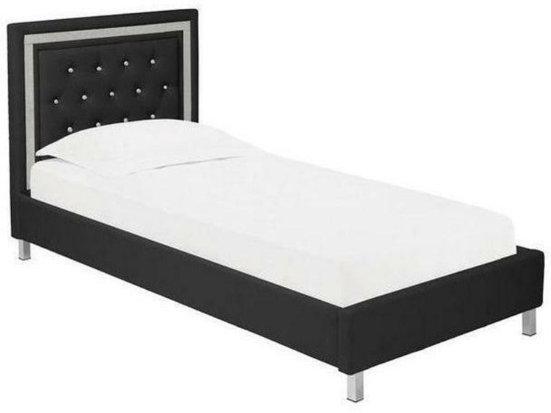 Crystalle 3.0 Single Faux Leather Bed Black