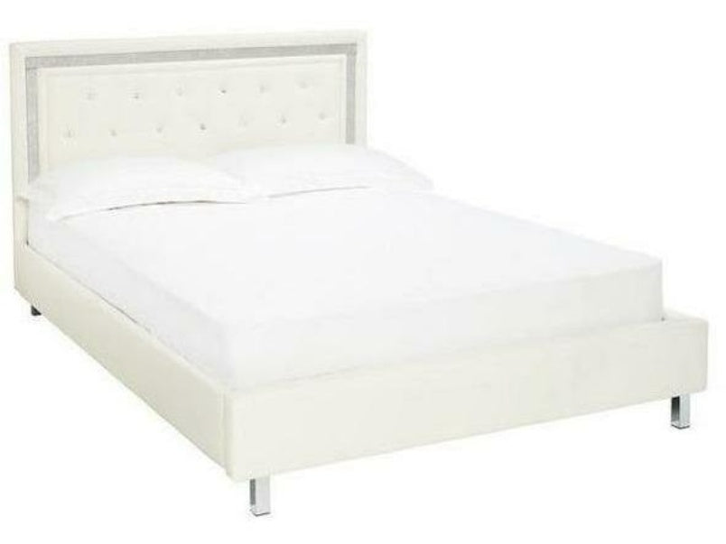 Crystalle 5.0 Kingsize Faux Leather Bed White