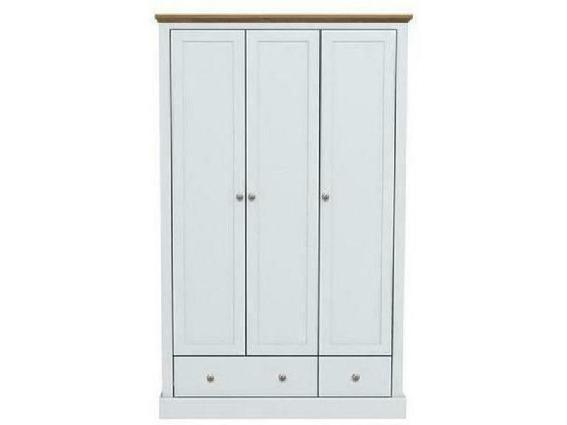 Devon 3 Door 2 Drawer Wardrobe White