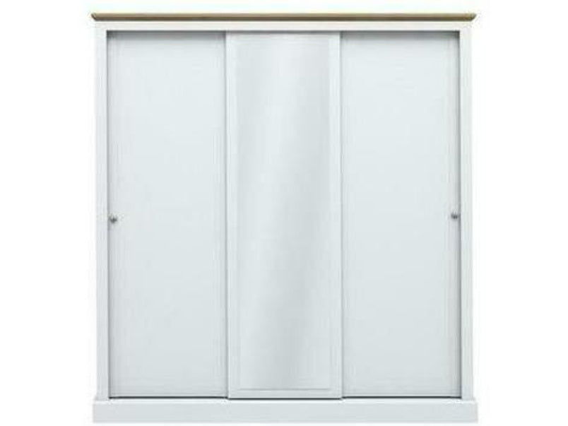 Devon 3 Door Sliding Wardrobe White