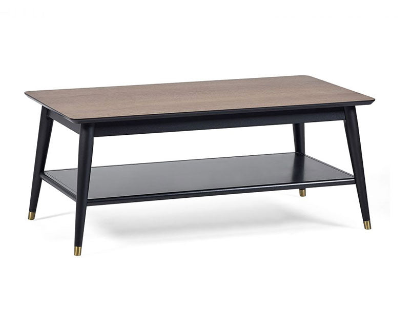 Findlay Coffee Table with Shelf Walnut & Black