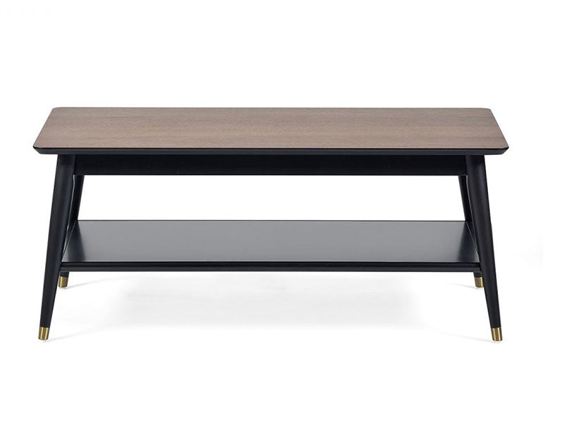 Findlay Coffee Table with Shelf Walnut & Black