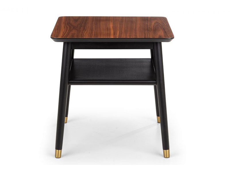 Findlay Lamp Table with Shelf Walnut & Black