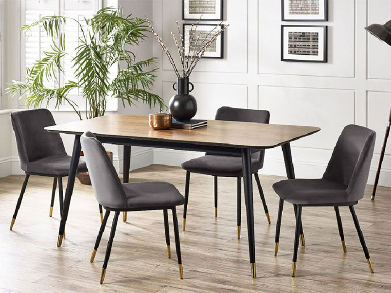 Findlay Rectangular Dining Table Walnut & Black