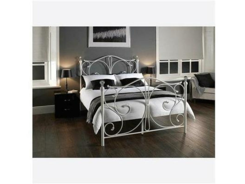 Florence 4.6 Double Bed White Metal