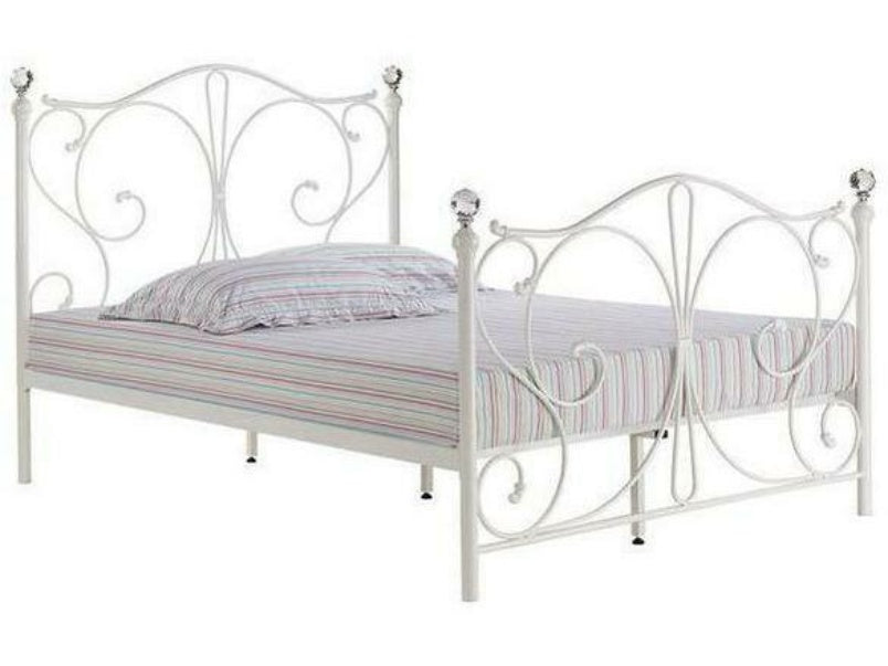 Florence 4.6 Double Bed White Metal